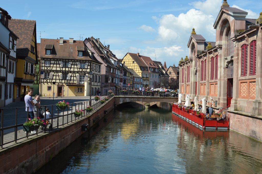 Picture-perfect towns are located throughout the Alsace region of France including Colmar and Strasbourg.  They are filled with half-timbered houses, overflowing flower pots, and lovely street cafes and look like they were plucked right out of a fairytale.