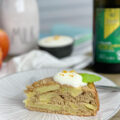 This light and airy olive oil cake is complemented by delicious apples and spices. It makes a wonderful dessert especially when served warm with ricotta cheese.
