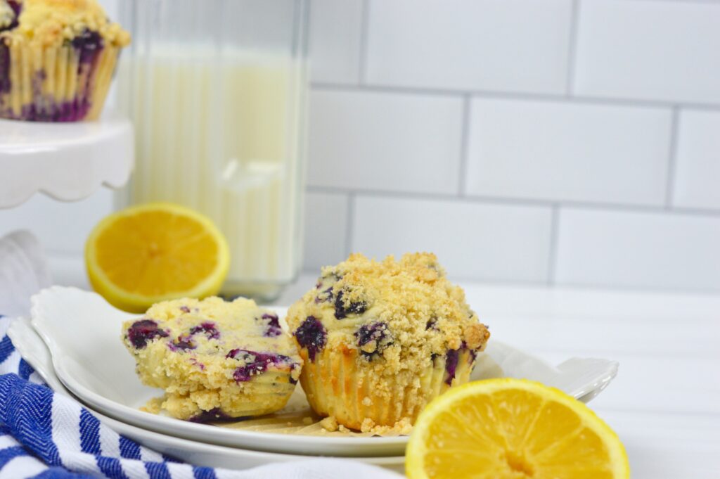 These delicious blueberry crumble muffins are easy to make and bursting with fresh blueberries in a soft, moist muffin with a crumble topping.