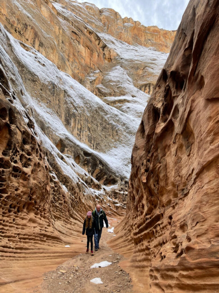 This picture-perfect slot canyon - Little Wild Horse Canyon located between Arches and Capitol Reef National Park is definitely worth a stop!