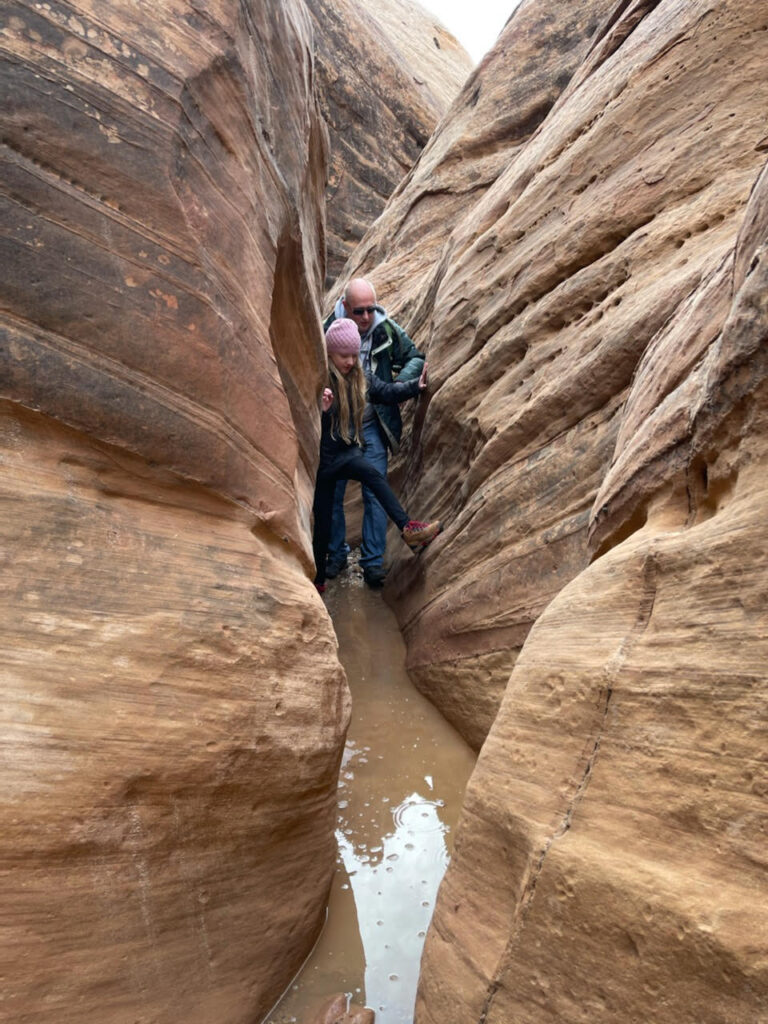 This picture-perfect slot canyon - Little Wild Horse Canyon located between Arches and Capitol Reef National Park is definitely worth a stop!