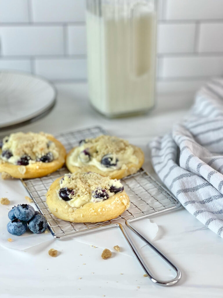 These easy-to-make Blueberry Cream Cheese Danish are a delicious breakfast (or snack or dessert) option that the whole family will enjoy!