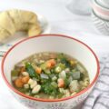 This Tuscan Style White Bean Soup makes a delicious dinner that is filled with vegetables and plant-based protein. It can also be made vegan and/or gluten-free. 
