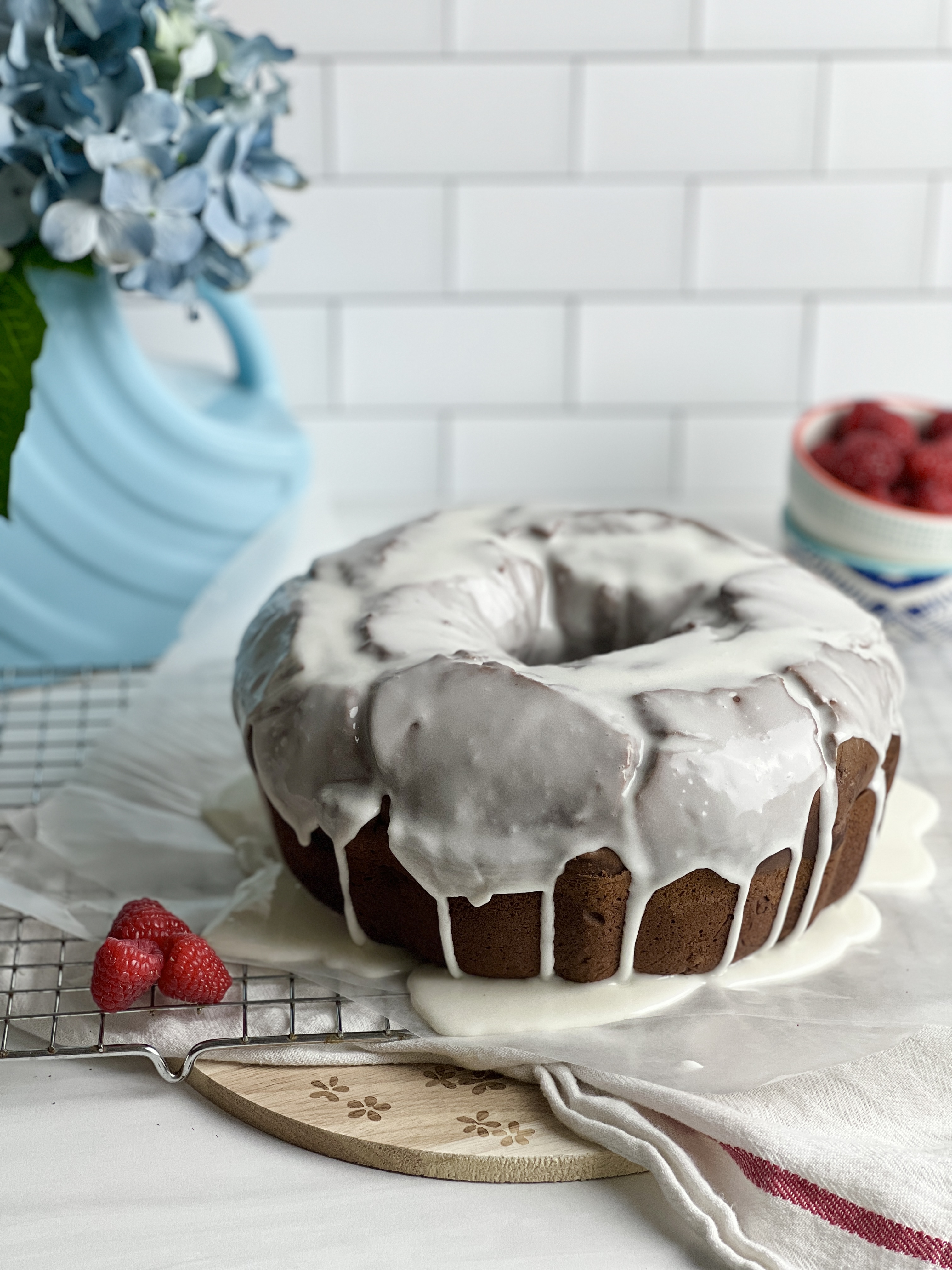 This chocolatey glazed old fashion chocolate donut cake is the perfect dessert!