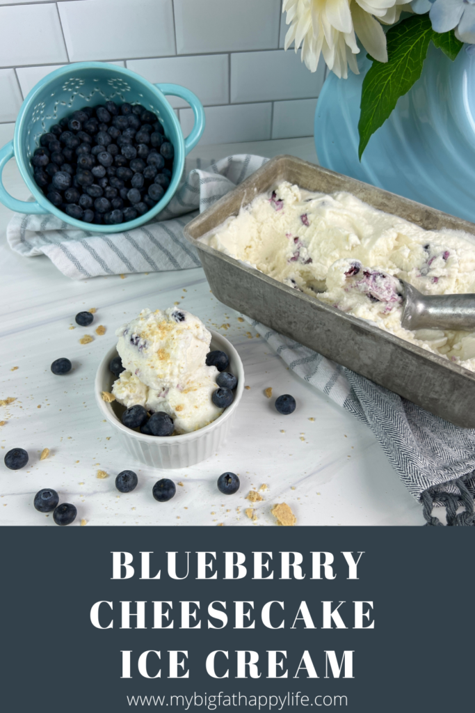 This creamy blueberry cheesecake ice cream is easy to make and a great way to cool off this summer!