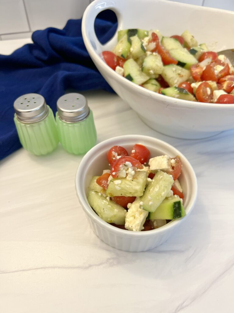 This Greek Salad recipe is an easy-to-make side dish that the whole family will enjoy.