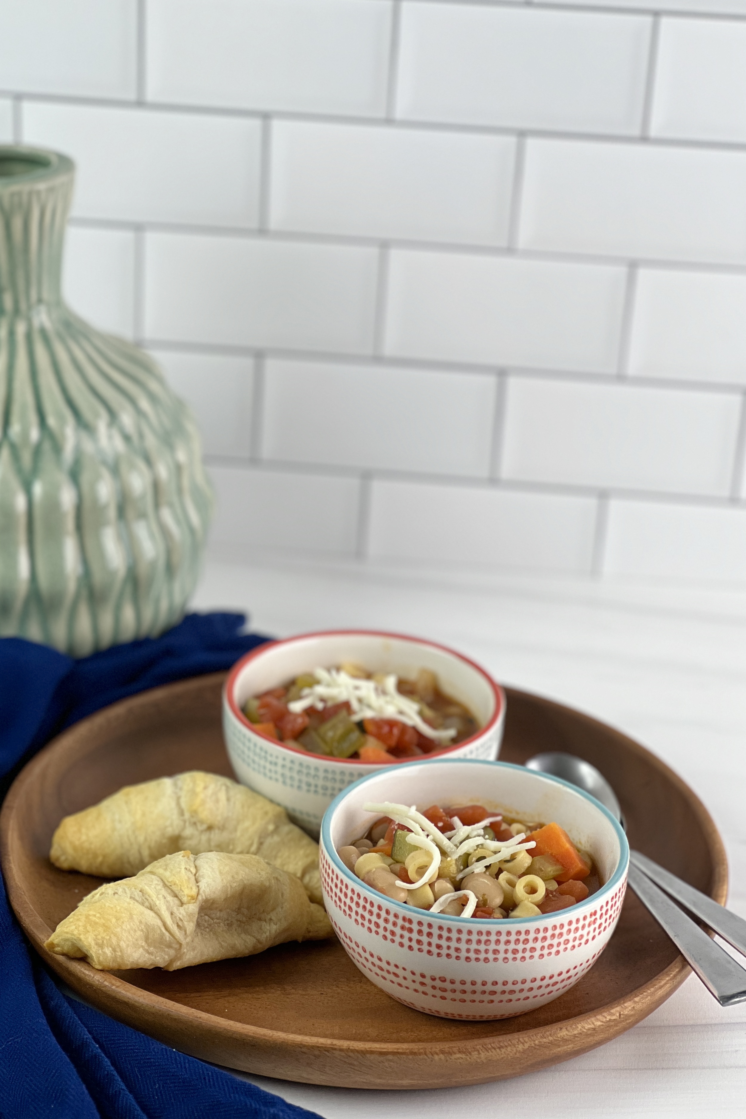This Instant Pot Minestrone Soup makes a delicious dinner that is filled with vegetables and plant-based protein. It can also be made vegan and/or gluten-free.