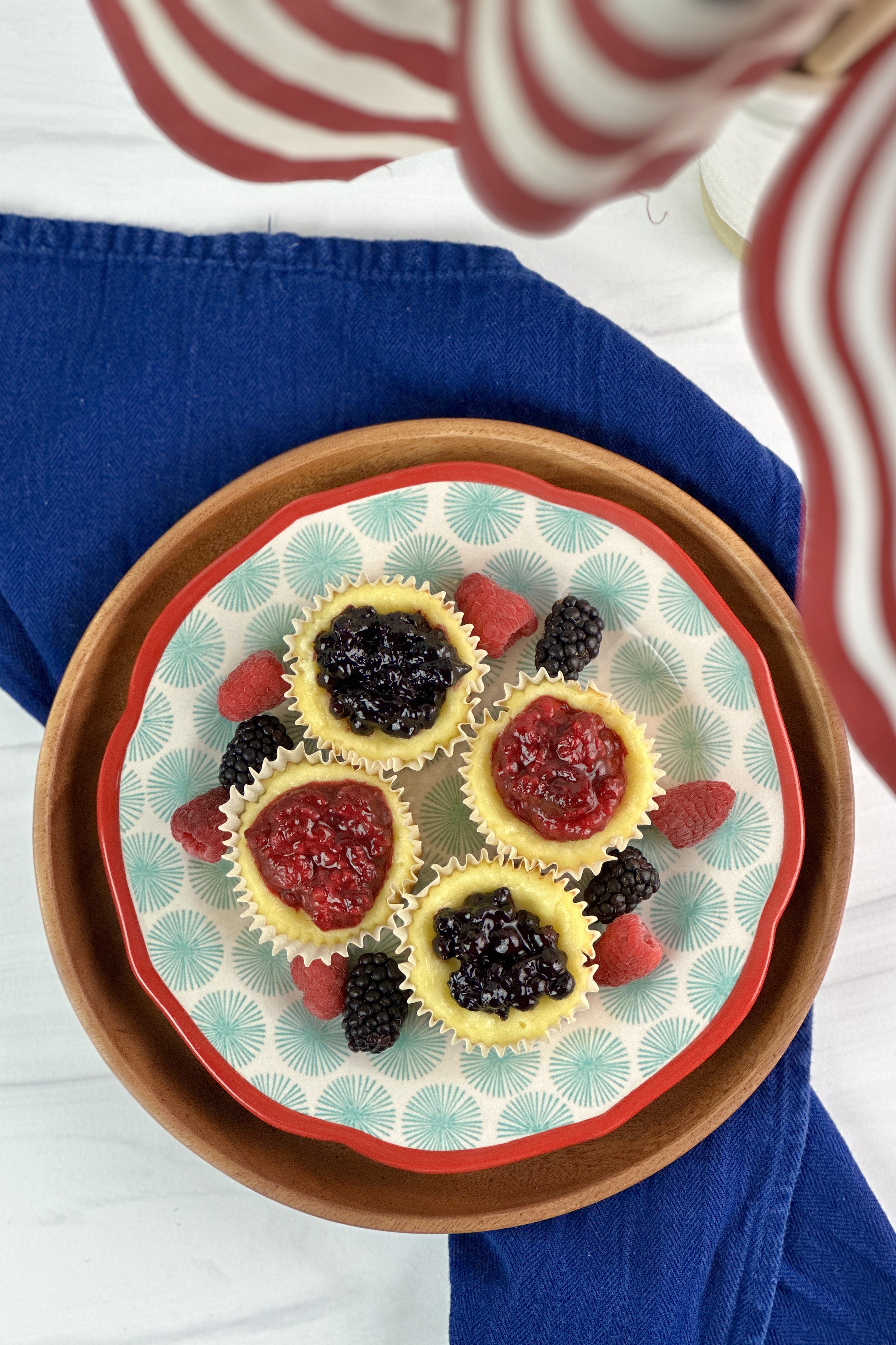 These 4th of July mini cheesecakes are the perfect patriotic dessert to celebrate the holiday!