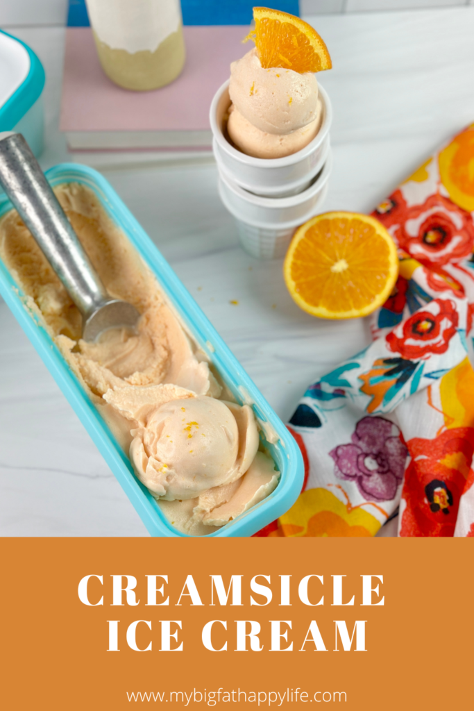 This nostalgic Creamsicle Ice Cream is easy to make and tastes like your childhood favorite combination of orange and vanilla.