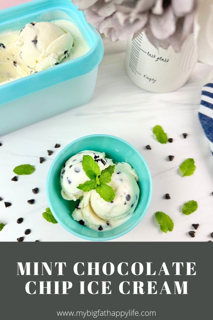 This delicious Mint Chocolate Chip Ice Cream is easy to make and tastes like your childhood favorite combination of mint and chocolate.