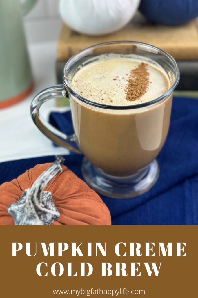This pumpkin creme cold brew is a delicious autumn option. It is full of all the fall flavors you love including pumpkin, cinnamon, nutmeg, and clove.