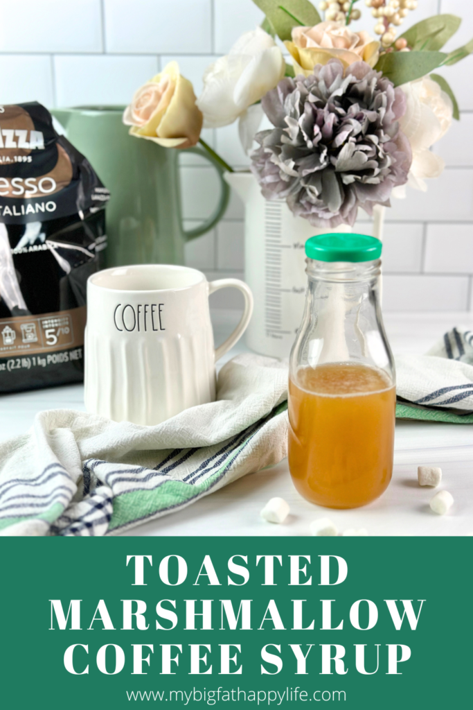 This delicious Toasted Marshmallow Coffee Syrup is easy to make and the perfect addition to your coffee, hot chocolate, milkshake, or mixed drink.