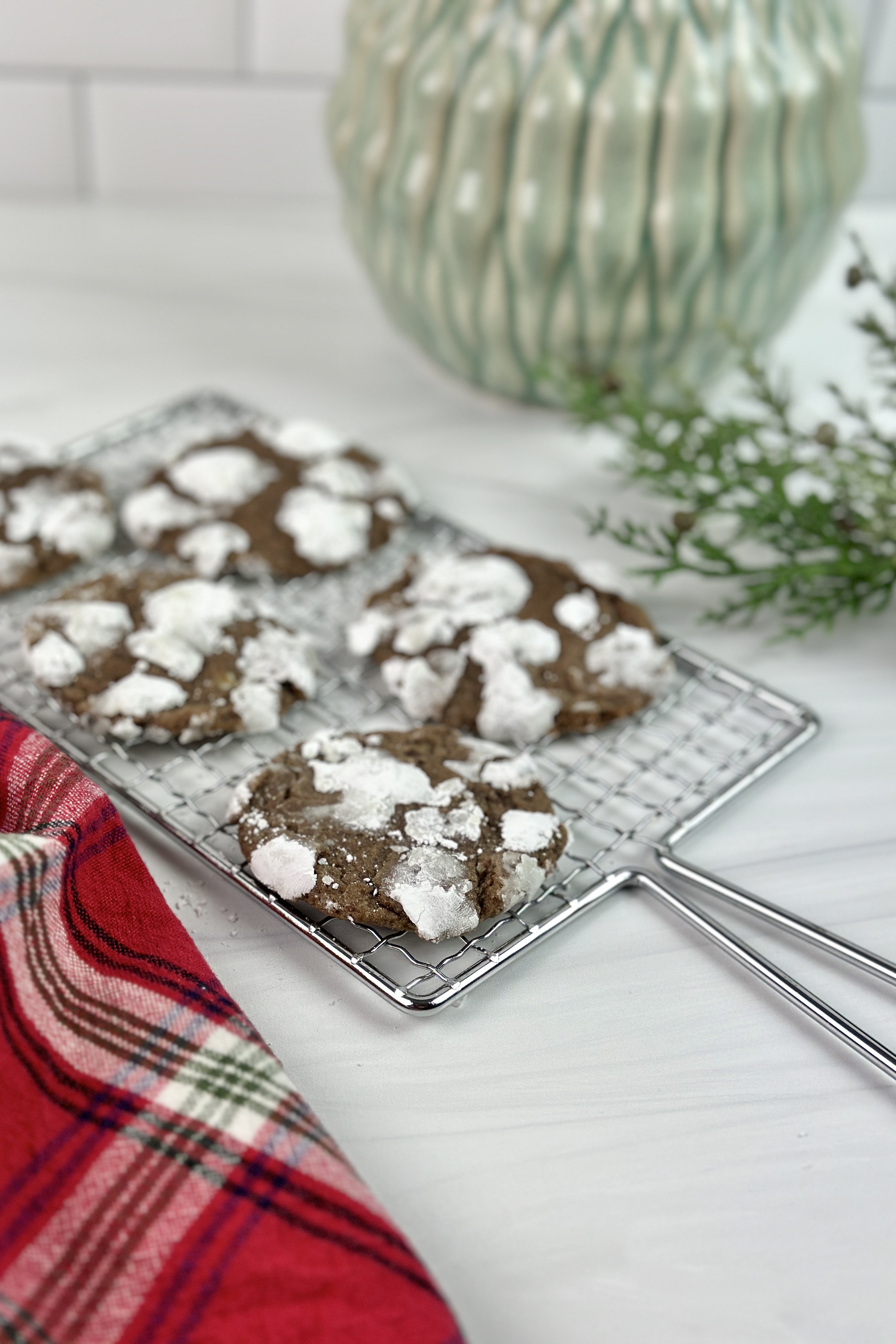 Mint Chocolate Crinkle Cookies