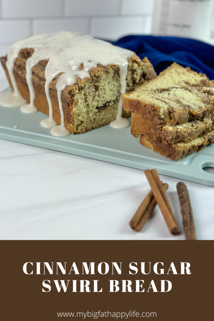 This cinnamon sugar swirl bread is moist and delicious. It's full of cinnamon sugar goodness and is perfect for breakfast, a snack, or dessert.