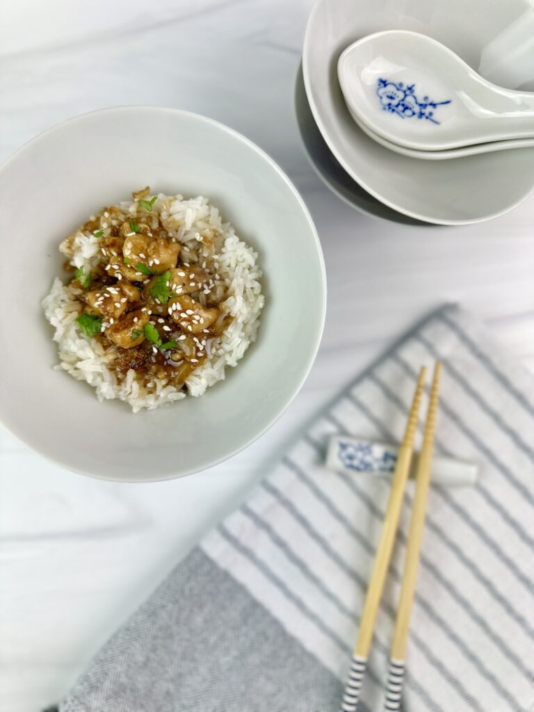 This quick and easy Hoisin Honey Chicken with Rice recipe is a great weeknight meal that the whole family with love.